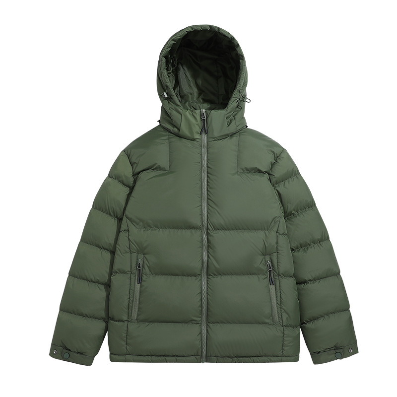 Autumn and Winter Couples Light Luxury Simple Casual Down Cotton Jacket Slim Warm Cotton Jacket Thickened
